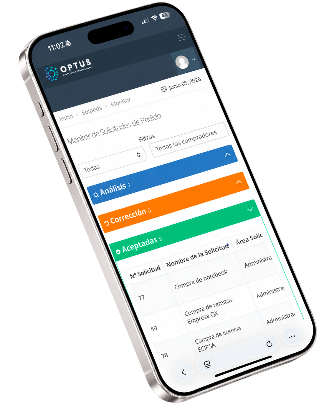 Optus en un teléfono móvil